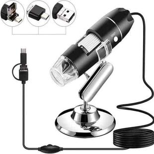 1000X Magnifier HD 0.3MP Image Sensor 3 in 1 USB Digital Microscope with 8 LED & Professional Stand (Grey)