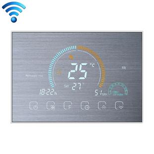BHT-8000-GALW-SS Brushed Stainless Steel Mirror Control Water Heating Energy-saving and Environmentally-friendly Smart Home Negative Display LCD Screen Round Room Thermostat with WiFi