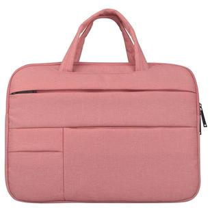 Universal Multiple Pockets Wearable Oxford Cloth Soft Portable Leisurely Handle Laptop Tablet Bag, For 14 inch and Below Macbook, Samsung, Lenovo, Sony, DELL Alienware, CHUWI, ASUS, HP (Pink)