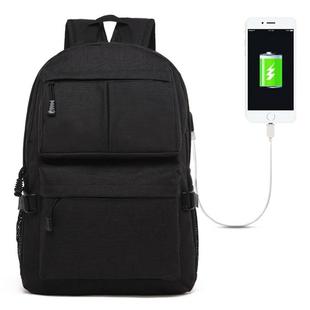 Universal Multi-Function Oxford Cloth Laptop Shoulders Bag Backpack with External USB Charging Port, Size: 46x32x12cm, For 15.6 inch and Below Macbook, Samsung, Lenovo, Sony, DELL Alienware, CHUWI, ASUS, HP(Black)