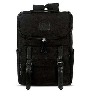 Universal Multi-Function Canvas Laptop Computer Shoulders Bag Leisurely Backpack Students Bag, Size: 43x30x14cm, For 15.6 inch and Below Macbook, Samsung, Lenovo, Sony, DELL Alienware, CHUWI, ASUS, HP(Black)