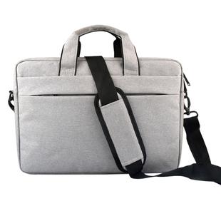 Breathable Wear-resistant Thin and Light Fashion Shoulder Handheld Zipper Laptop Bag with Shoulder Strap, For 15.6 inch and Below Macbook, Samsung, Lenovo, Sony, DELL Alienware, CHUWI, ASUS, HP (Grey)