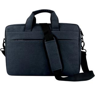 Breathable Wear-resistant Thin and Light Fashion Shoulder Handheld Zipper Laptop Bag with Shoulder Strap, For 15.6 inch and Below Macbook, Samsung, Lenovo, Sony, DELL Alienware, CHUWI, ASUS, HP (Navy Blue)