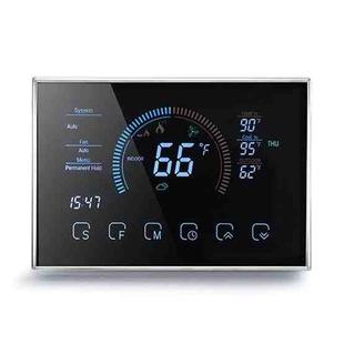 BHP-8000-B 3H2C Smart Home Heat Pump Round Room Mirror Housing Thermostat with Adapter Plate & no WiFi, AC 24V(Black)