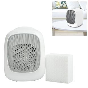 Mini Desktop USB Household Humidifying Electric Cooling Fan Self-contained Filter Element Air Conditioner Moisturizing Fan with A Set of Replaceable Filter Element (White)