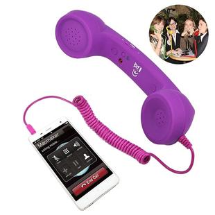 3.5mm Plug Mic Retro Telephone Anti-radiation Cell Phone Handset Receiver(Purple)