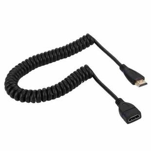 HDMI 19 Pin Male to HDMI 19 Pin Female Retractable Coiled Adapter Cable, Coiled Cable Stretches to 1.5m