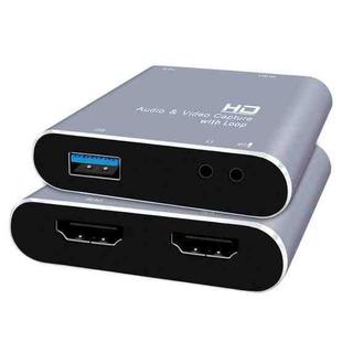 Z37 HDMI Female + Mic to HDMI Female + Audio + USB HD Video & Audio Capture Card with Loop