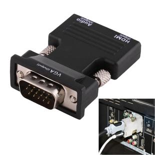 HDMI Female to VGA Male Converter with Audio Output Adapter for Projector, Monitor, TV Sets(Black)