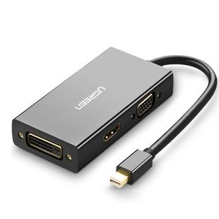 3 in 1 Ugreen HD 1080P 4Kx2K Thunderbolt Mini DisplayPort DP to HDMI / VGA / DVI Adapter Converter Cable, Cable Length: 25cm