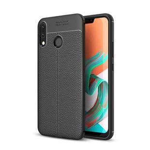 For Asus Zenfone 5z ZS620KL Litchi Texture Soft TPU Protective Back Cover Case (Black)