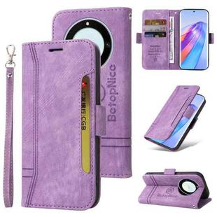 For Honor X9a 5G / X40 5G / Magic5 Lite BETOPNICE Dual-side Buckle Leather Phone Case (Purple)