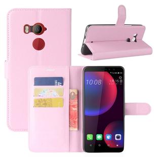 For HTC U11 EYEs Litchi Texture Horizontal Flip Leather Case with Wallet & Holder & Card Slots(Pink)