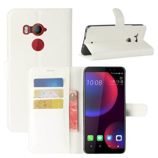 For HTC U11 EYEs Litchi Texture Horizontal Flip Leather Case with Wallet & Holder & Card Slots(White)