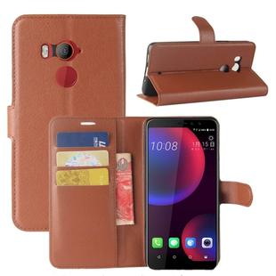 For HTC U11 EYEs Litchi Texture Horizontal Flip Leather Case with Wallet & Holder & Card Slots(Brown)