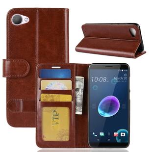 For HTC Desire 12  PU + TPU Crazy Horse Texture Horizontal Flip Leather Case with Wallet & Holder & Card Slots(Brown)