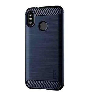 MOFI Brushed Texture Carbon Fiber Soft TPU Case for HTC U12 Life(Blue)