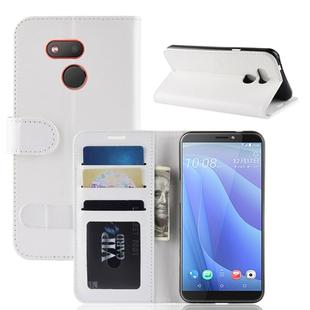 R64 Texture Single Fold Horizontal Flip Leather Case for HTC Desire 12S, with Holder & Wallet & Card Slots & Photo Frame(White)