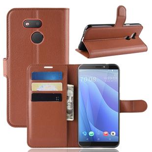 Litchi Texture Horizontal Flip Leather Case for HTC Desire 12S, with Wallet & Holder & Card Slots(Brown)