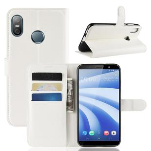 Litchi Texture Horizontal Flip Leather Case for HTC U12 life, with Wallet & Holder & Card Slots(White)