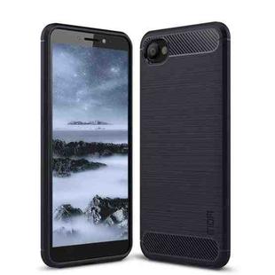 MOFI Brushed Texture Carbon Fiber Soft TPU Case for HTC Desire 12(Blue)