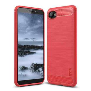 MOFI Brushed Texture Carbon Fiber Soft TPU Case for HTC Desire 12(Red)