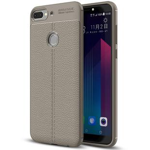 For HTC Desire 12+ Litchi Texture Soft TPU Protective Back Cover Case(Grey)