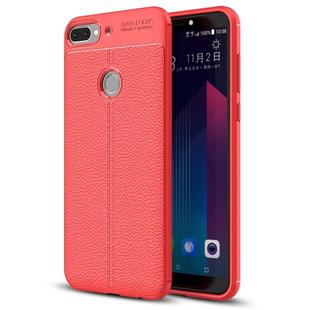For HTC Desire 12+ Litchi Texture Soft TPU Protective Back Cover Case(Red)
