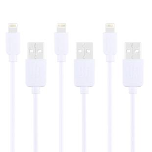 3 PCS HAWEEL 1m High Speed 8 pin to USB Sync and Charging Cable Kit for iPhone, iPad(White)