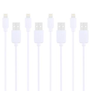 4 PCS HAWEEL 1m High Speed 8 pin to USB Sync and Charging Cable Kit for iPhone, iPad(White)