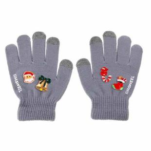 HAWEEL 16cm Three Fingers Touch Screen Gloves + DIY Christmas Decoration for Kids, Christmas Decoration Random Delivery 4 PCS(Grey)