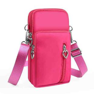 HAWEEL Mini Crossbody Vertical Zipper Pouch Phone Case Bag(Rose Red)