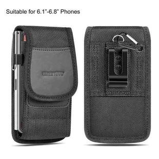 HAWEEL 6.1-6.8 inch Nylon Cloth Phone Belt Clip Carrying Pouch with Card Slot(Black)
