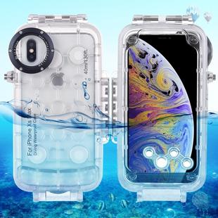 For iPhone XS Max HAWEEL 40m/130ft Waterproof Diving Case, Photo Video Taking Underwater Housing Cover(Transparent)
