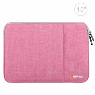 HAWEEL 15.0 inch Sleeve Case Zipper Briefcase Laptop Carrying Bag, For Macbook, Samsung, Lenovo, Sony, DELL Alienware, CHUWI, ASUS, HP, 15 inch and Below Laptops(Pink)