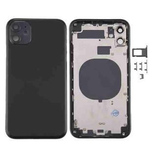 Back Housing Cover with SIM Card Tray & Side keys & Camera Lens for iPhone 11(Black)