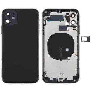 Battery Back Cover (with Side Keys & Card Tray & Power + Volume Flex Cable & Wireless Charging Module) for iPhone 11(Black)