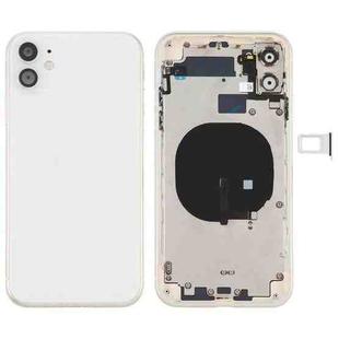 Battery Back Cover (with Side Keys & Card Tray & Power + Volume Flex Cable & Wireless Charging Module) for iPhone 11(White)