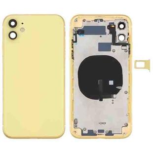 Battery Back Cover (with Side Keys & Card Tray & Power + Volume Flex Cable & Wireless Charging Module) for iPhone 11(Yellow)