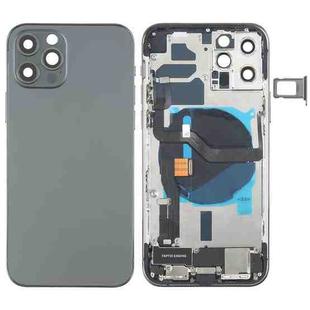 Battery Back Cover Assembly (with Side Keys & Speaker Ringer Buzzer & Motor & Camera Lens & Card Tray & Power Button + Volume Button + Charging Port & Wireless Charging Module) for iPhone 12 Pro(Black)