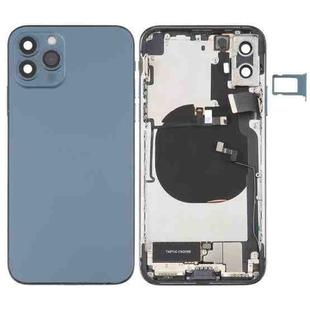 Back Housing Cover with Appearance Imitation of iP12 Pro for iPhone X (with SIM Card Tray & Side Keys & Power + Volume Flex Cable & Wireless Charging Module & Charging Port Flex Cable & Vibrating Motor & Loudspeaker)(Blue)