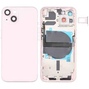 For iPhone 13 Battery Back Cover with Side Keys & Card Tray & Power + Volume Flex Cable & Wireless Charging Module(Pink)