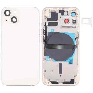 For iPhone 13 Battery Back Cover with Side Keys & Card Tray & Power + Volume Flex Cable & Wireless Charging Module(White)