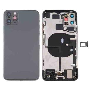 Battery Back Cover Assembly (with Side Keys & Power Button + Volume Button Flex Cable & Wireless Charging Module & Motor & Charging Port & Speaker Ringer Buzzer & Card Tray & Camera Lens Cover) for iPhone 11 Pro(Green)