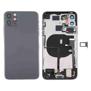 Battery Back Cover Assembly (with Side Keys & Power Button + Volume Button Flex Cable & Wireless Charging Module & Motor & Charging Port & Speaker Ringer Buzzer & Card Tray & Camera Lens Cover) for iPhone 11 Pro(Grey)