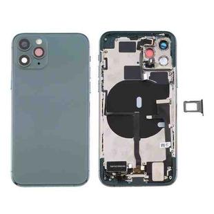 Battery Back Cover Assembly (with Side Keys & Power Button + Volume Button Flex Cable & Wireless Charging Module & Motor & Charging Port & Speaker Ringer Buzzer & Card Tray & Camera Lens Cover) for iPhone 11 Pro Max(Green)