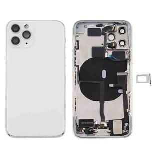 Battery Back Cover Assembly (with Side Keys & Power Button + Volume Button Flex Cable & Wireless Charging Module & Motor & Charging Port & Speaker Ringer Buzzer & Card Tray & Camera Lens Cover) for iPhone 11 Pro Max(Silver)