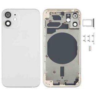 Back Housing Cover with SIM Card Tray & Side  Keys & Camera Lens for iPhone 12 mini(White)