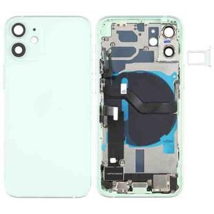Battery Back Cover Assembly (with Side Keys & Speaker Ringer Buzzer & Motor & Camera Lens & Card Tray & Power Button + Volume Button + Charging Port & Wireless Charging Module) for iPhone 12 Mini(Green)