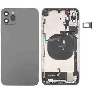 Back Housing Cover with Appearance Imitation of iP12 Pro Max for iPhone XS Max (with SIM Card Tray & Side Keys & Power + Volume Flex Cable & Wireless Charging Module & Charging Port Flex Cable & Vibrating Motor & Loudspeaker)(Black)